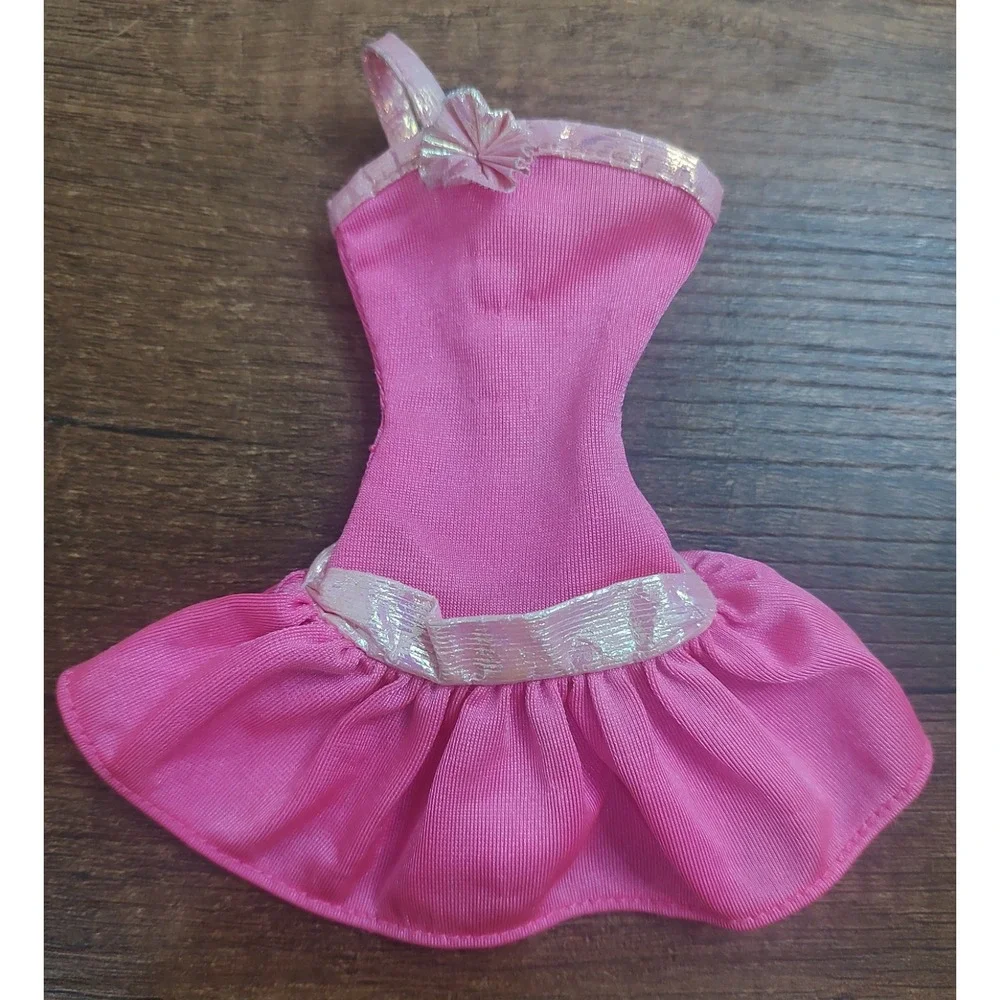 Barbie Doll Fashion Pink Metallic Mini Party Dress Outfit Barbie Purple Tag Z32